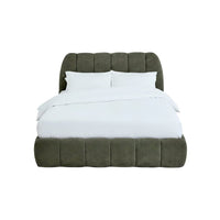 Lit coffre velours côtelé bois métal Noma