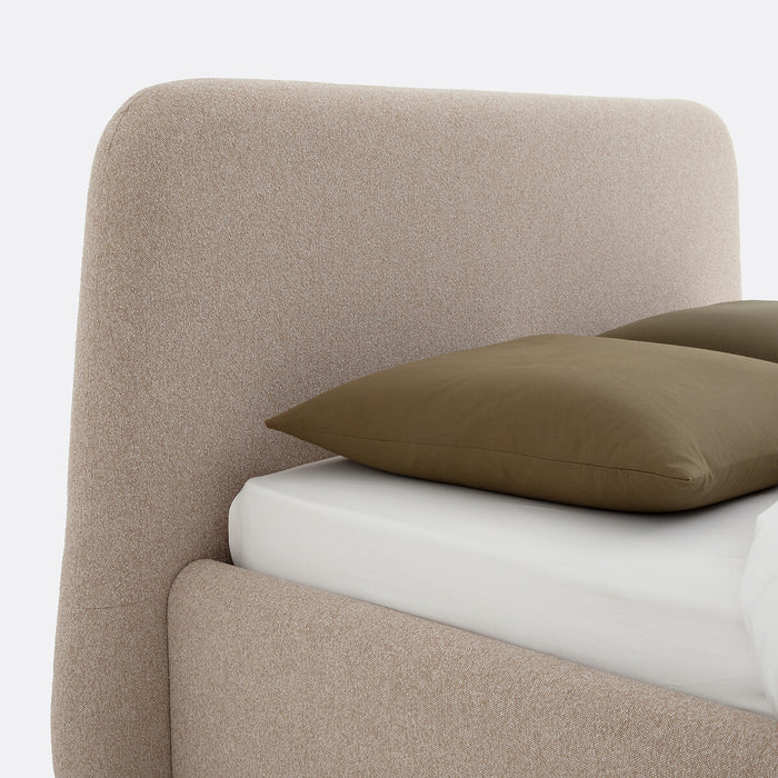 Lit coffre Skagen – détail du tissu texturé beige