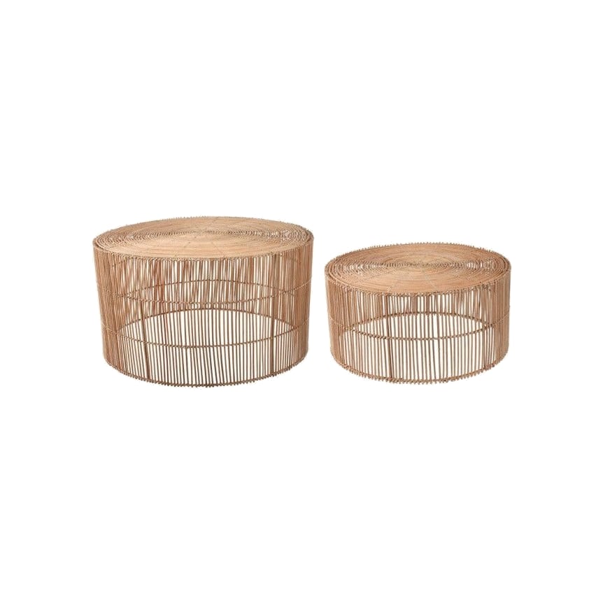 Lot de 2 tables basses rotin Gavina