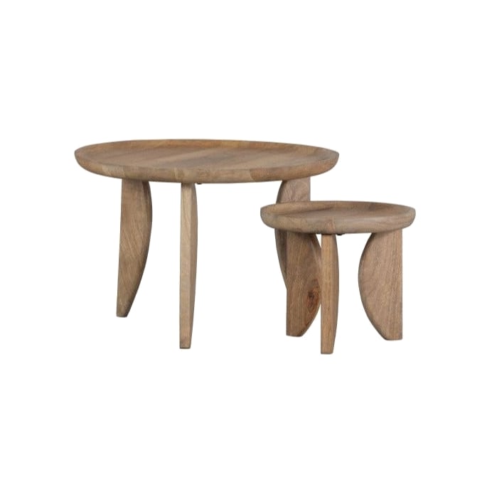 Lot de 2 tables basses manguier High Heels