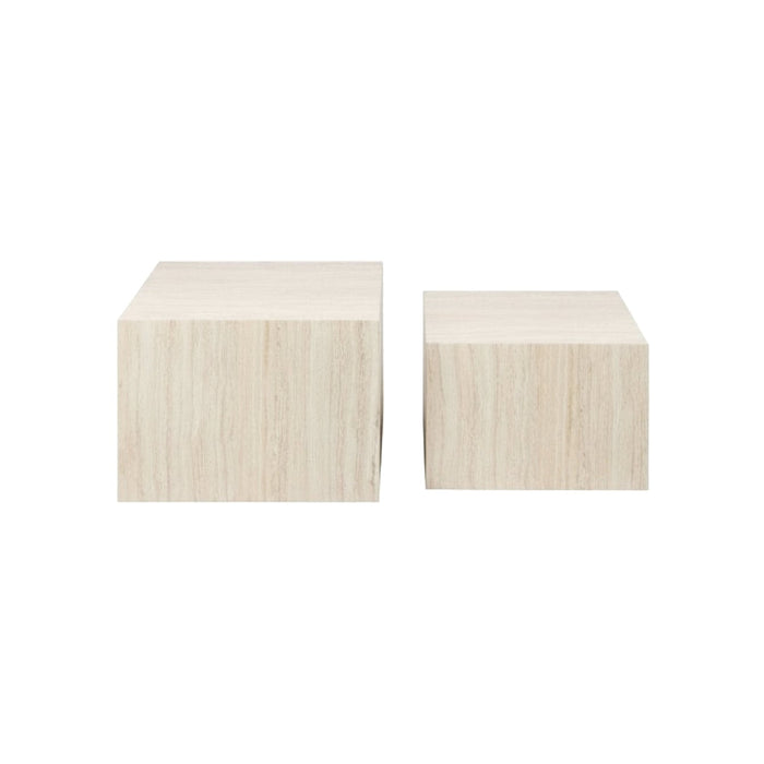 Lot de tables basses effet travertin