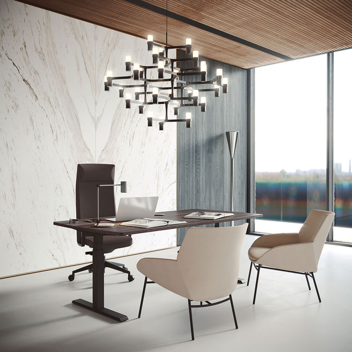 Bureau assis-debout Mobility plateau foncé – bureau de direction