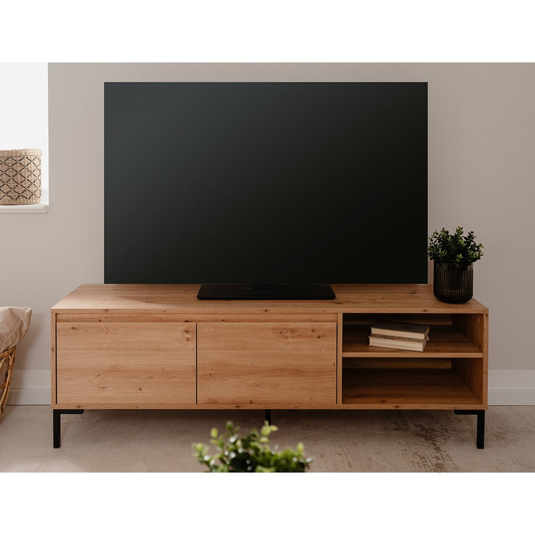 Meuble TV Plobin – vue de trois quarts