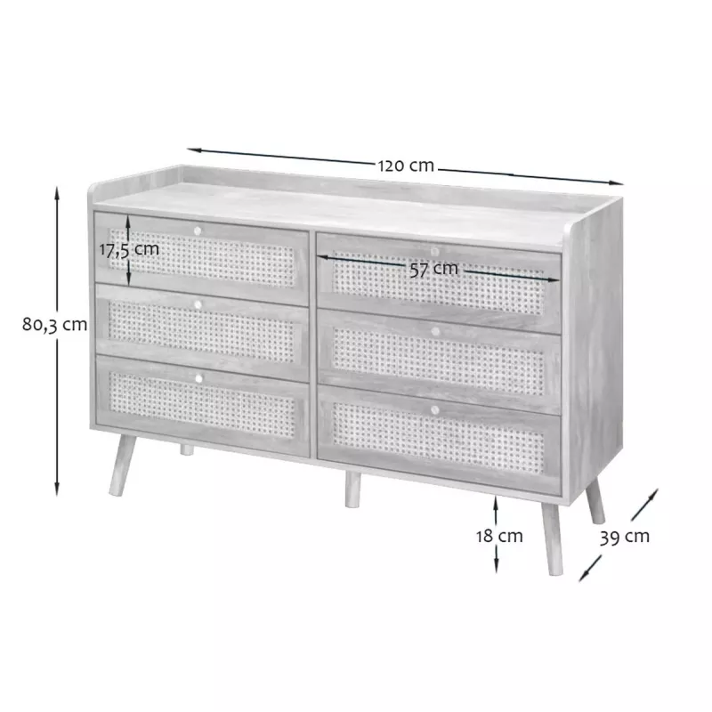 Palma 6-drawer chest