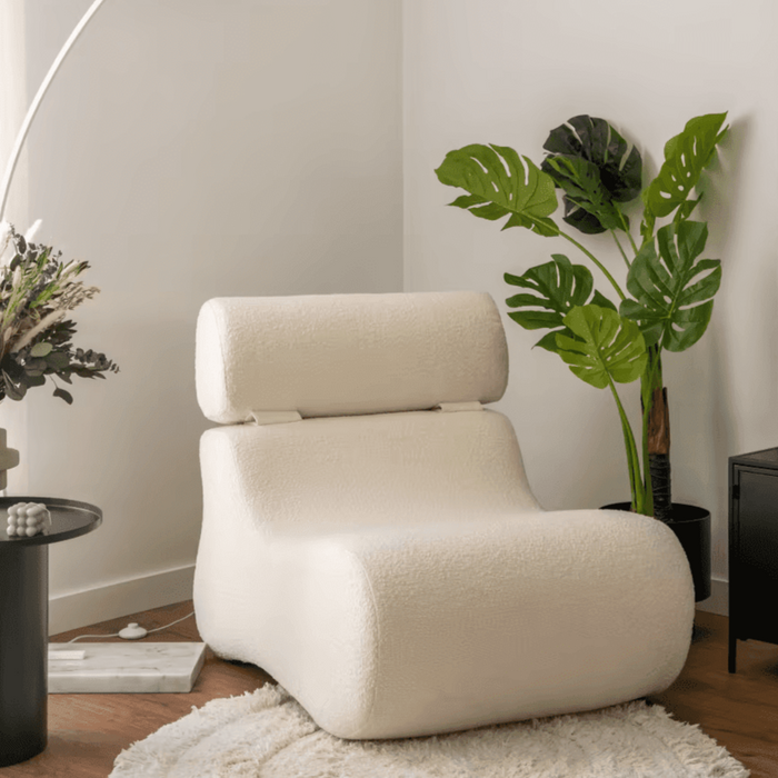 Fauteuil Club tissu bouclette