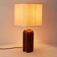 Lampe à poser Saugues Brun - allumée