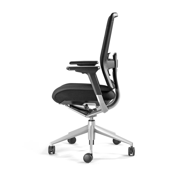 Siège de bureau TNK Flex cadre blanc – vue de profil arrière détourée