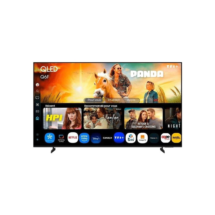Smart TV Samsung 55 pouces QLED noire – vue détourée de face