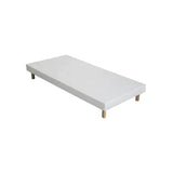Sommier tapissier simple pin massif hêtre et tissu