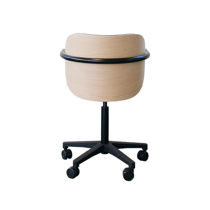 Chaise bureau hêtre déroulé et tissu SR10 X Adrien Blanc