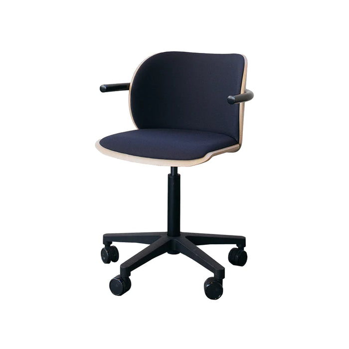 Chaise bureau hêtre déroulé et tissu SR10 X Adrien Blanc