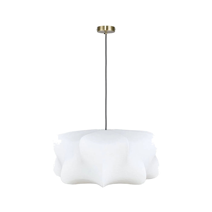 Suspension Aichi blanc satiné et laiton brossé – vue détourée