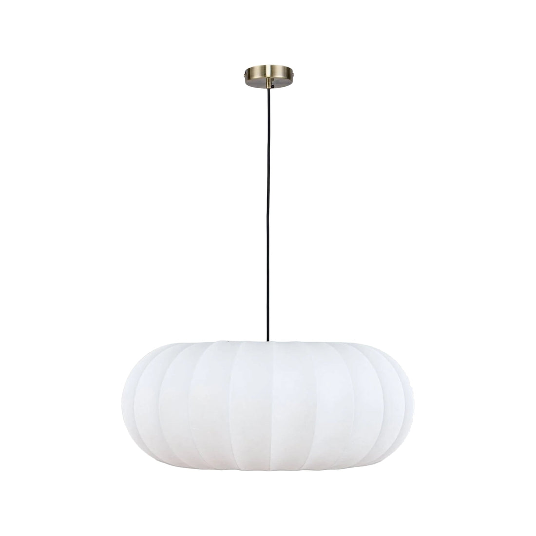 Suspension Akita blanc satiné et laiton brossé – vue détourée