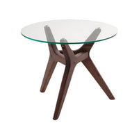Table d'appoint noyer et verre Maricielo - AM.PM