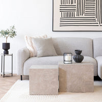 Lot de tables basses effet marbre