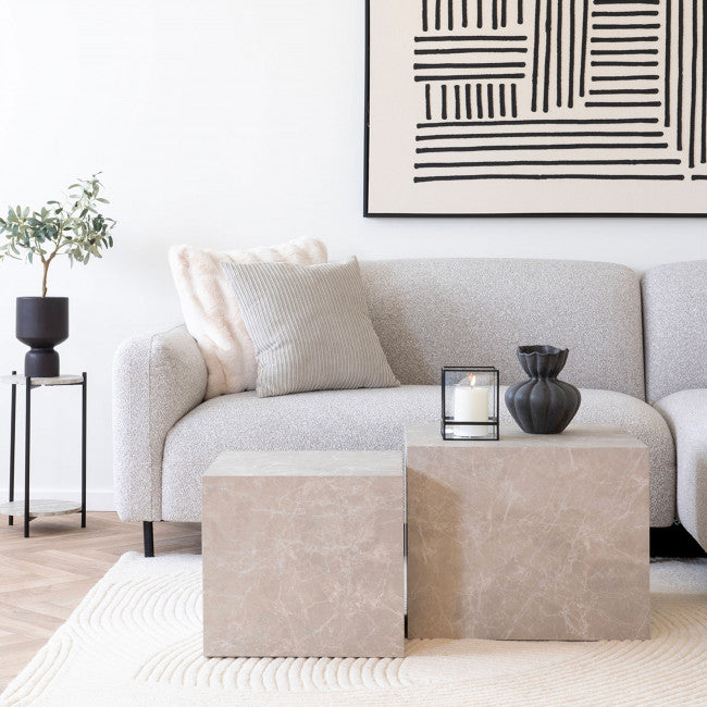 Lot de tables basses effet marbre