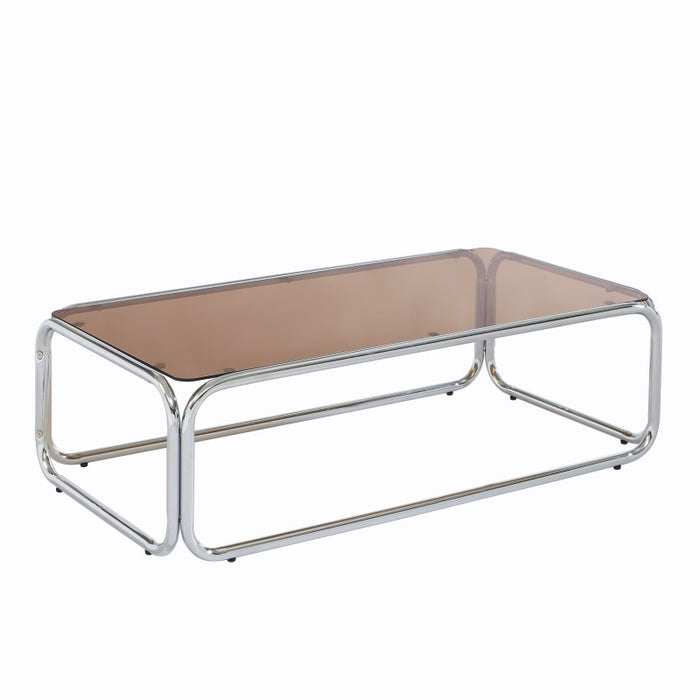 Table basse métal et verre trempé Magitte