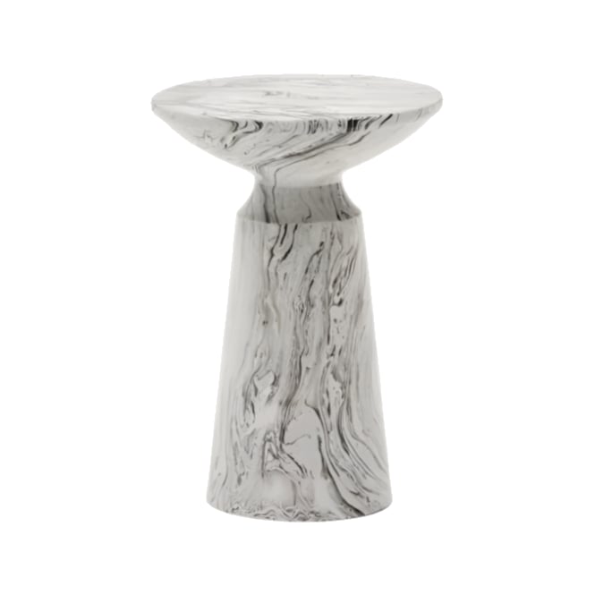 Table d'appoint métal effet marbré Kasby