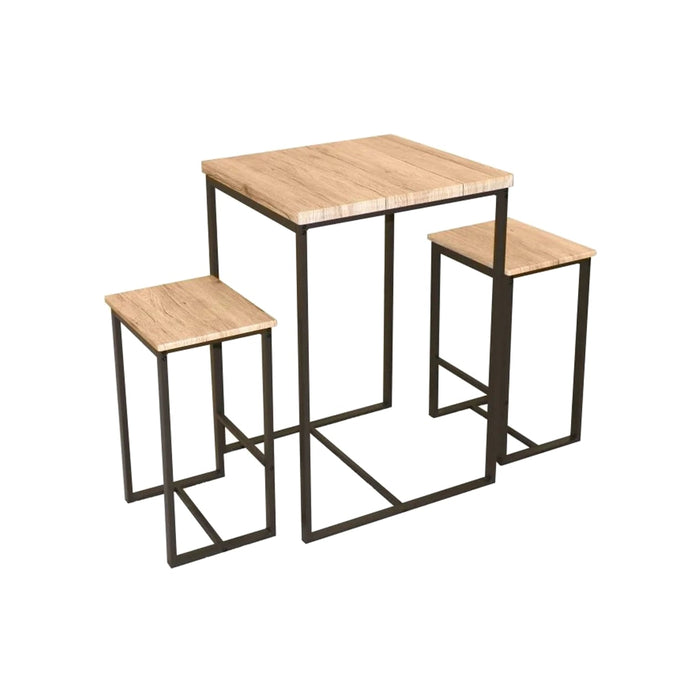 Table haute MDF métal avec 2 tabourets de bar Menilmontant