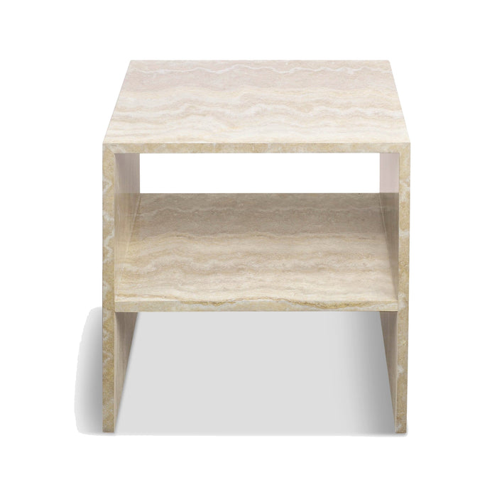 Table de chevet Napoli beige – vue de côté