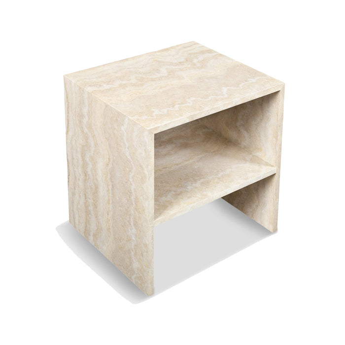 Table de chevet Napoli – détail du plateau effet travertin
