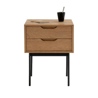 Table de chevet métal et bois Noyeto