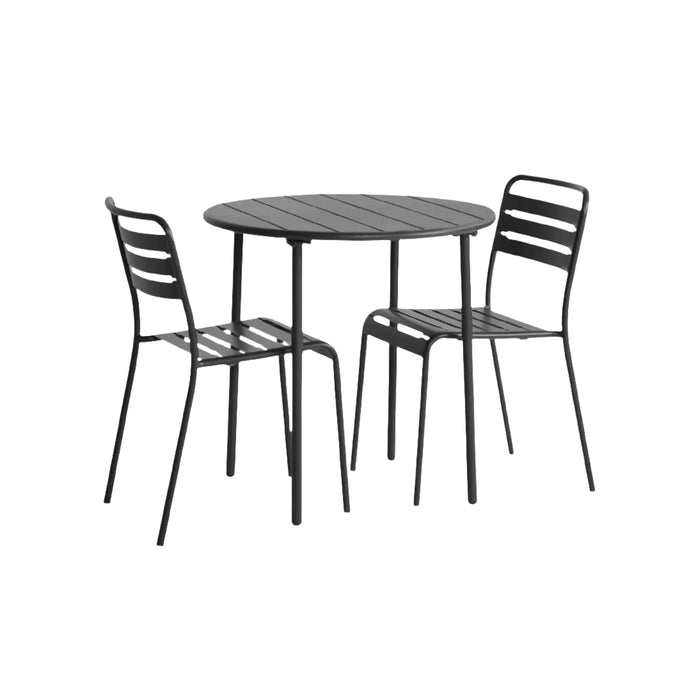 Table de jardin acier avec 2 chaises Honfleur