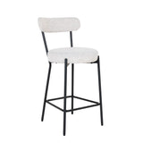 Tabouret tissu bouclette et métal Badalona