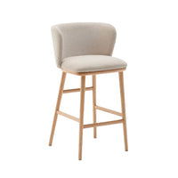 Tabouret tissu chenille et bois Ciselia