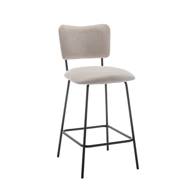 Tabouret tissu et métal Vander beige