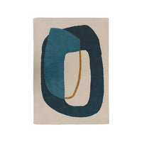 Tapis laine Inclusion Bleu Orage - Edito