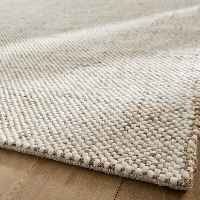 Tapis Ishaan – détail du tissage laine et jute
