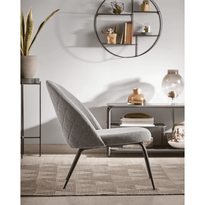 Fauteuil tissu chenille et acier Blava