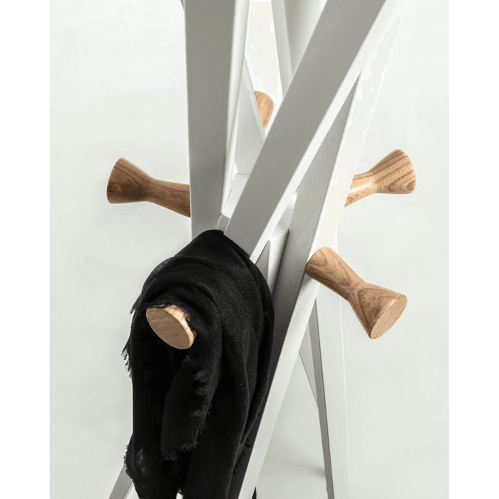 Porte-manteaux métal hévéa frêne Soria