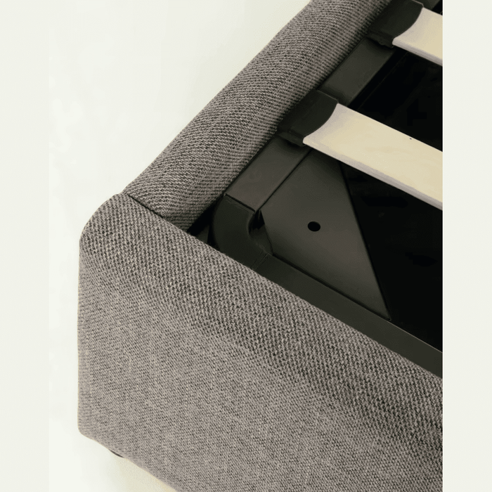 Lit coffre tissu et bois Beja