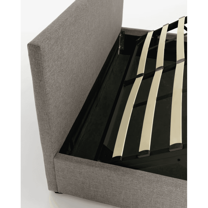 Lit coffre tissu et bois Beja