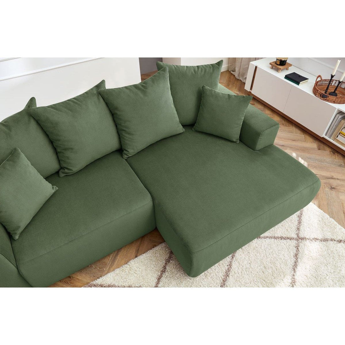 Enjoy Green Corner Sofa - Bobochic