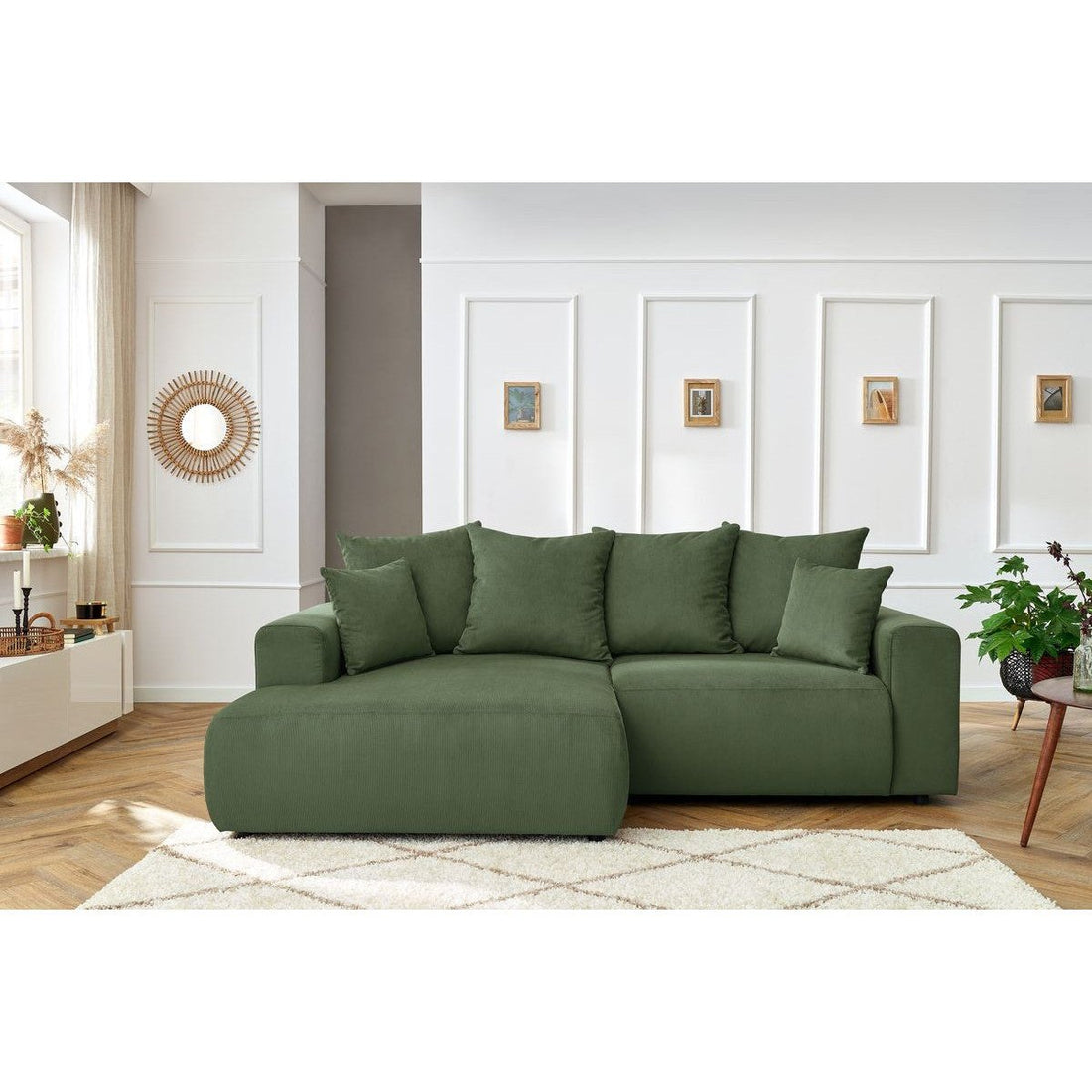 Enjoy Green Corner Sofa - Bobochic
