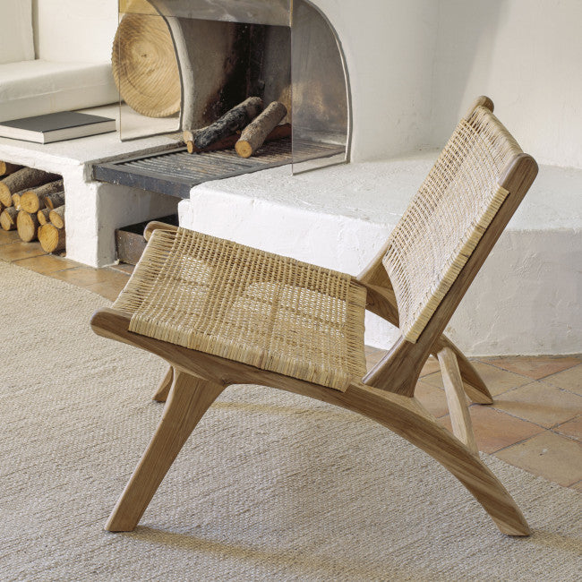 Fauteuil teck et rotin Rubi