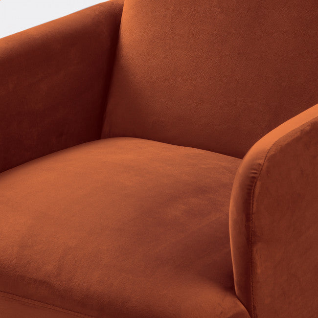 Fauteuil velours pieds bois Brooks