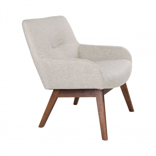 Fauteuil tissu pieds bois naturel London