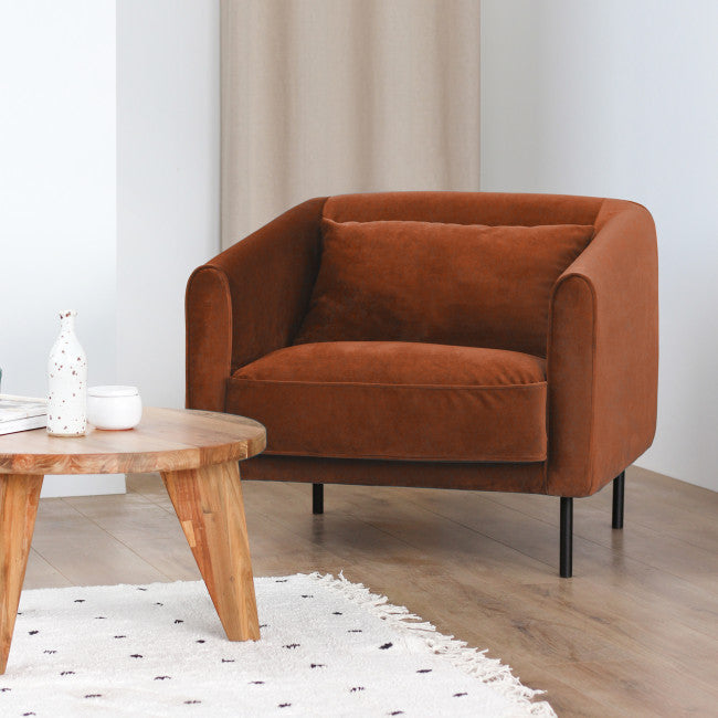 Fauteuil velours pieds métal Winsen