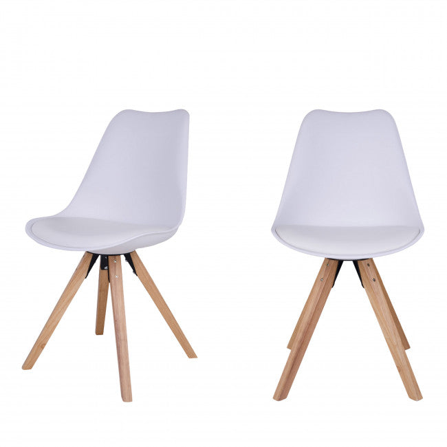 Chaise plastique simili et bois Bergen