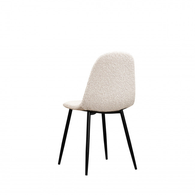 Chaise tissu bouclette et métal Vitikko