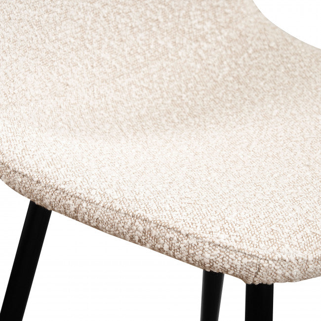 Chaise tissu bouclette et métal Vitikko