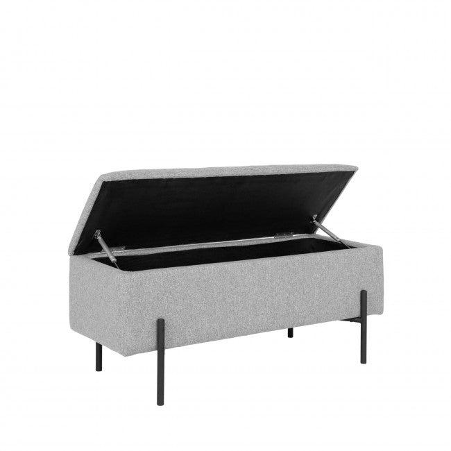 Banc bout de lit tissu et métal Watford