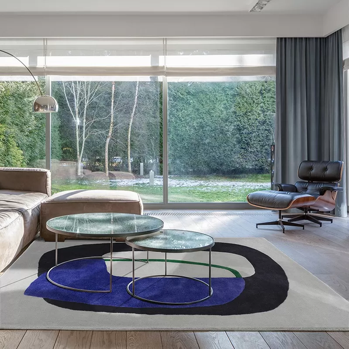 Tapis laine Inclusion Bleu Outremer - Edito